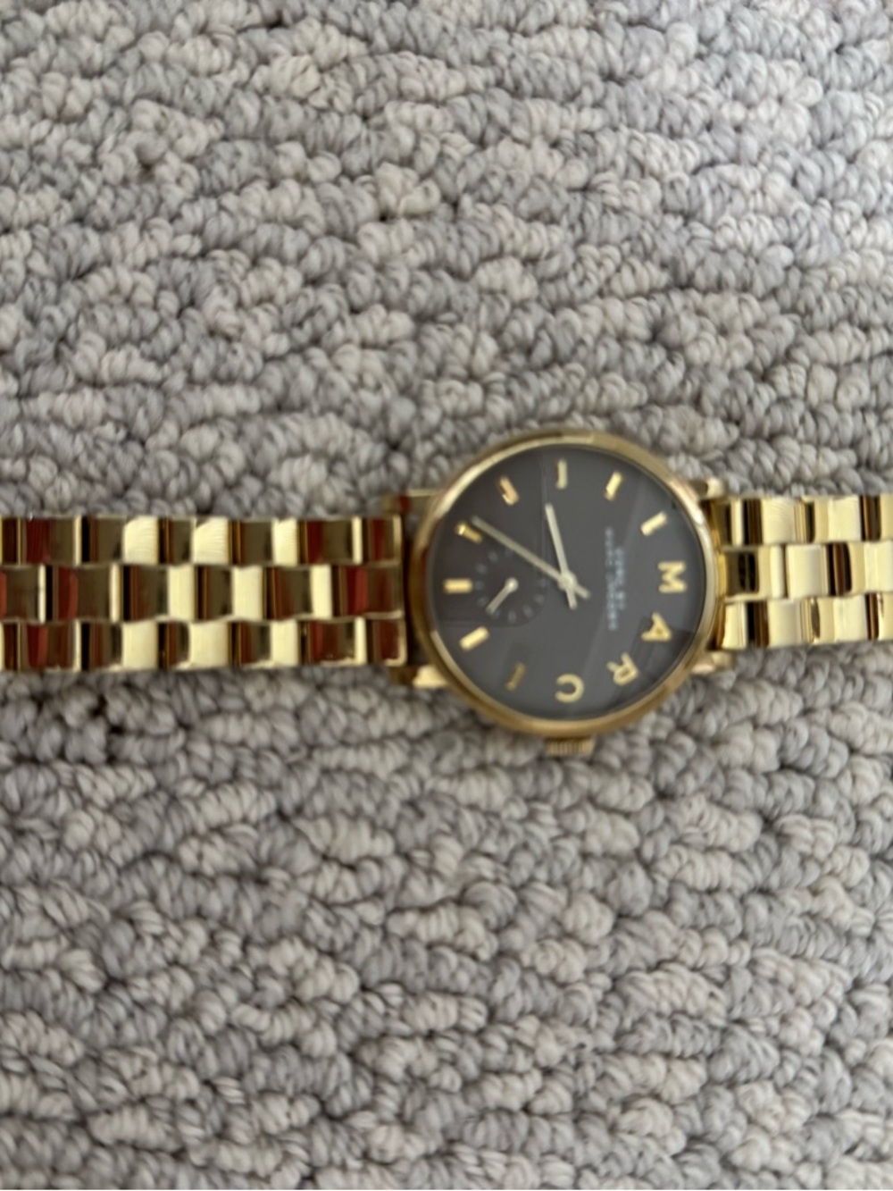 Marc Jacobs Gold-Tone Bracelet Watch with Black Dial